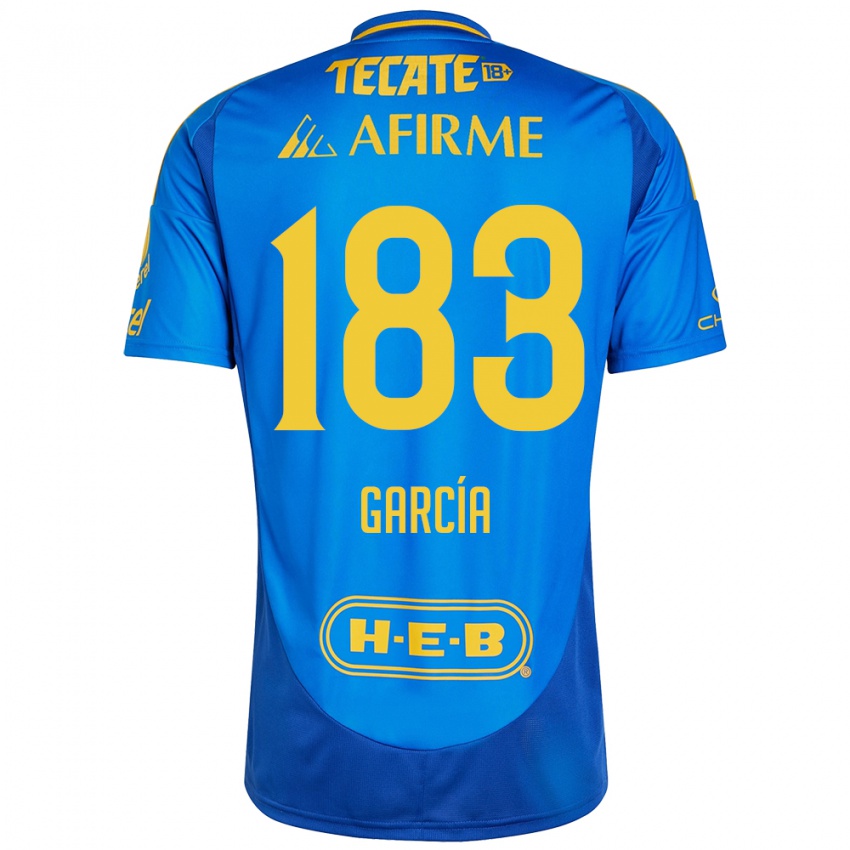 Enfant Maillot Zahir García #183 Bleu Jaune Tenues Extérieur 2024/25 T-Shirt Belgique