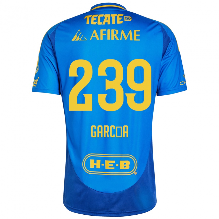 Enfant Maillot Diego García #239 Bleu Jaune Tenues Extérieur 2024/25 T-Shirt Belgique