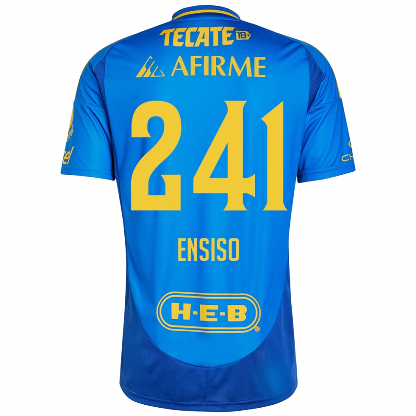 Enfant Maillot Eduardo Ensiso #241 Bleu Jaune Tenues Extérieur 2024/25 T-Shirt Belgique