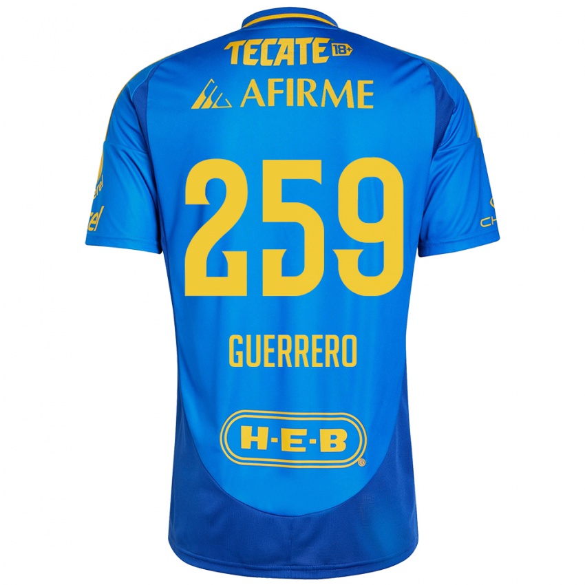 Enfant Maillot Erick Guerrero #259 Bleu Jaune Tenues Extérieur 2024/25 T-Shirt Belgique