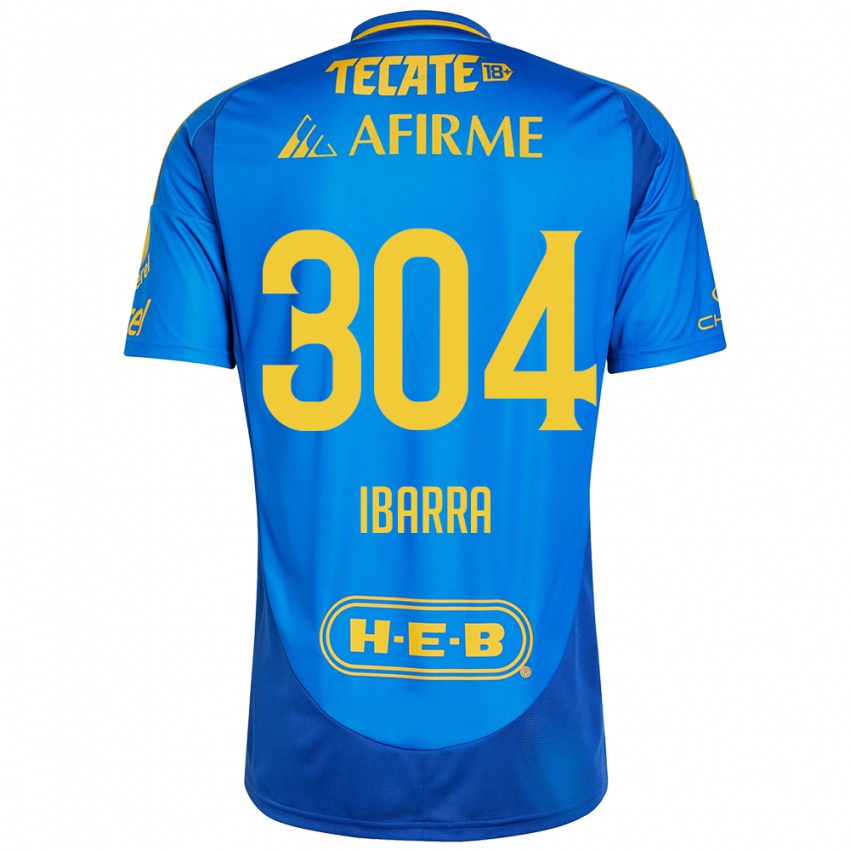 Enfant Maillot Luis Ibarra #304 Bleu Jaune Tenues Extérieur 2024/25 T-Shirt Belgique