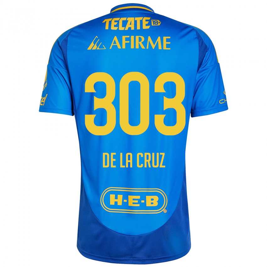 Enfant Maillot Erick De La Cruz #303 Bleu Jaune Tenues Extérieur 2024/25 T-Shirt Belgique