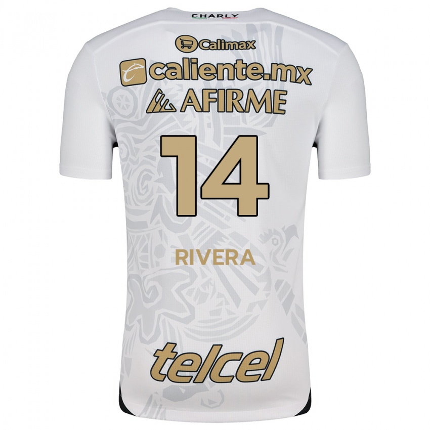 Kinderen Christian Rivera #14 Wit Zwart Uitshirt Uittenue 2024/25 T-Shirt België