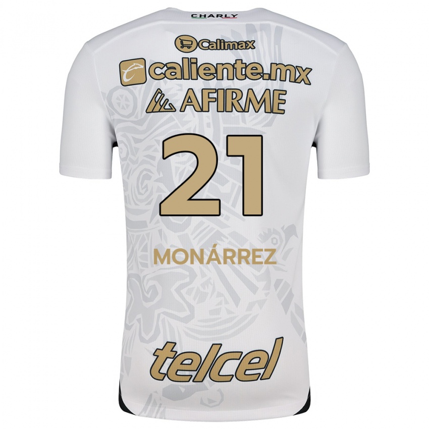 Enfant Maillot Fernando Monárrez #21 Blanc Noir Tenues Extérieur 2024/25 T-Shirt Belgique