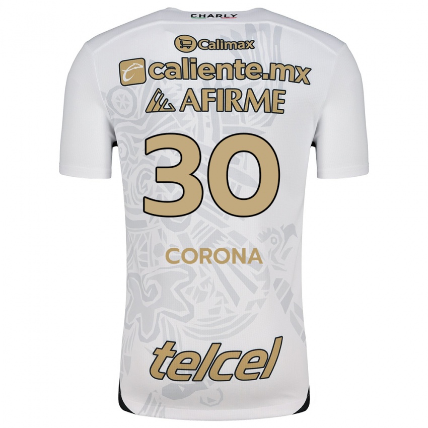 Kinderen Jesús Corona #30 Wit Zwart Uitshirt Uittenue 2024/25 T-Shirt België