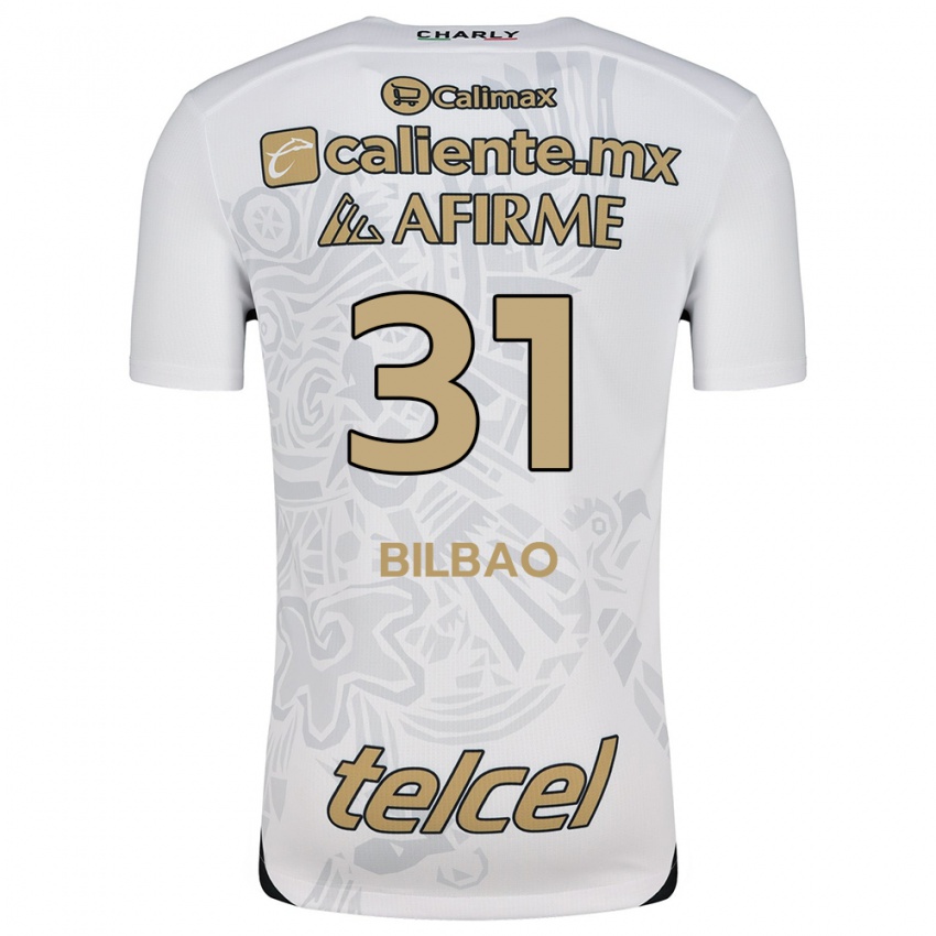 Enfant Maillot Unai Bilbao #31 Blanc Noir Tenues Extérieur 2024/25 T-Shirt Belgique