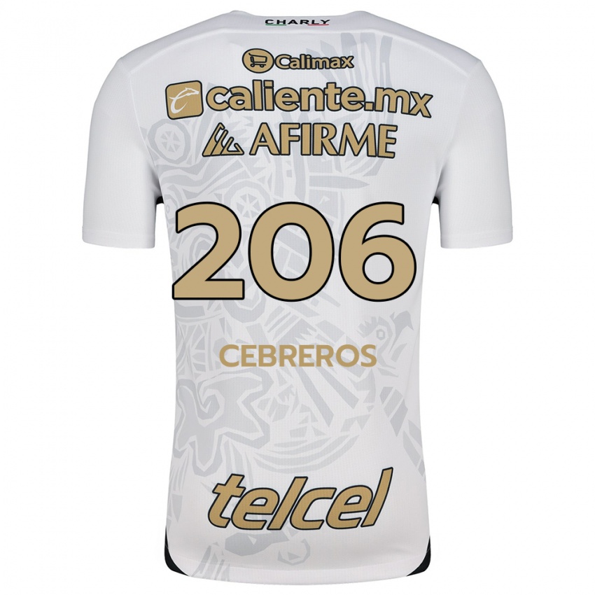 Enfant Maillot Luis Cebreros #206 Blanc Noir Tenues Extérieur 2024/25 T-Shirt Belgique