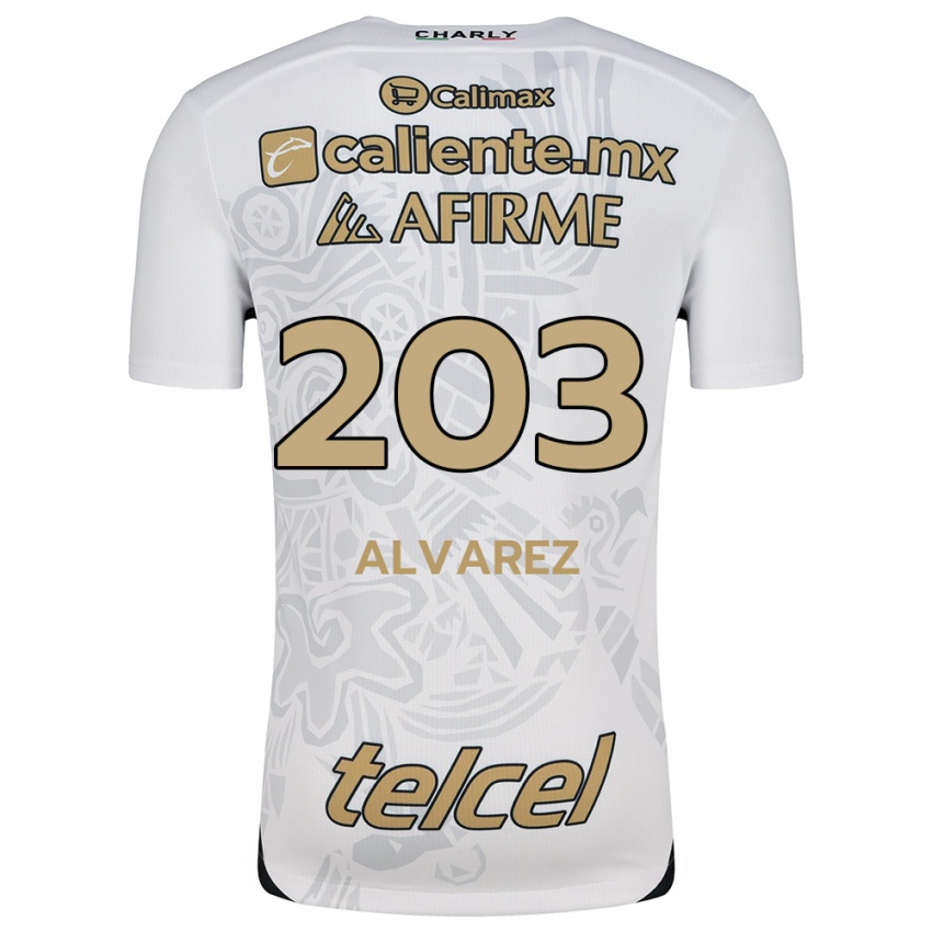 Kinderen Jaime Álvarez #203 Wit Zwart Uitshirt Uittenue 2024/25 T-Shirt België