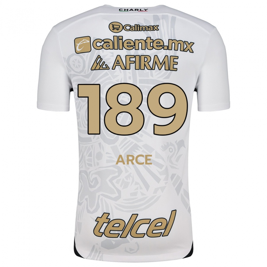 Enfant Maillot Diego Arce #189 Blanc Noir Tenues Extérieur 2024/25 T-Shirt Belgique