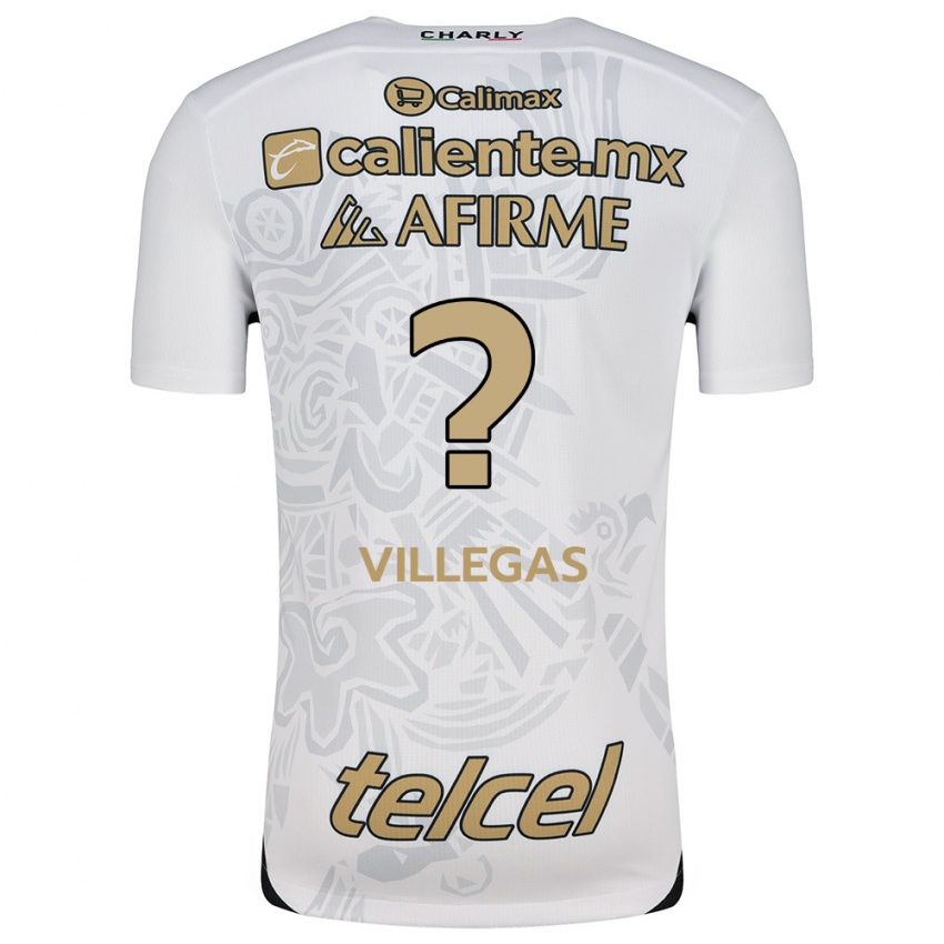 Kinderen Óscar Villegas #0 Wit Zwart Uitshirt Uittenue 2024/25 T-Shirt België