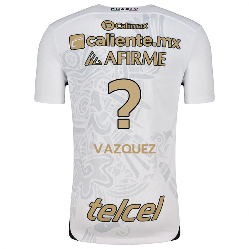 Enfant Maillot Aldair Vázquez #0 Blanc Noir Tenues Extérieur 2024/25 T-Shirt Belgique