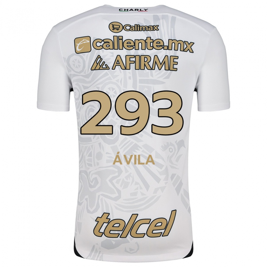 Enfant Maillot Daniel Ávila #293 Blanc Noir Tenues Extérieur 2024/25 T-Shirt Belgique