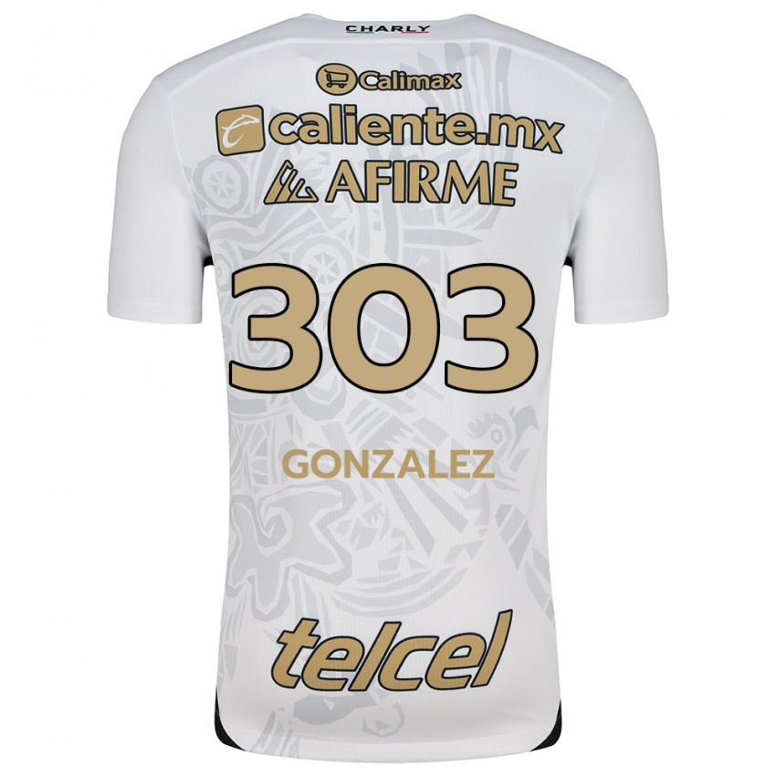 Enfant Maillot Osmar González #303 Blanc Noir Tenues Extérieur 2024/25 T-Shirt Belgique