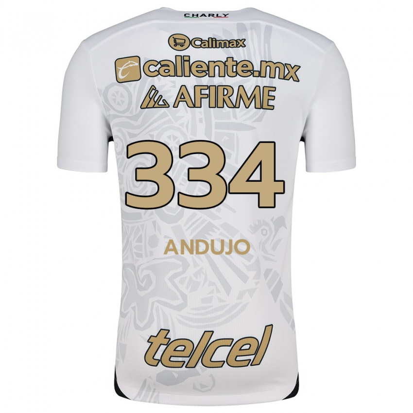 Enfant Maillot Favio Andujo #334 Blanc Noir Tenues Extérieur 2024/25 T-Shirt Belgique