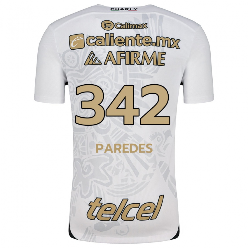 Enfant Maillot Santiago Paredes #342 Blanc Noir Tenues Extérieur 2024/25 T-Shirt Belgique