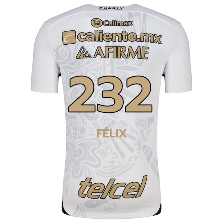 Enfant Maillot Erick Félix #232 Blanc Noir Tenues Extérieur 2024/25 T-Shirt Belgique