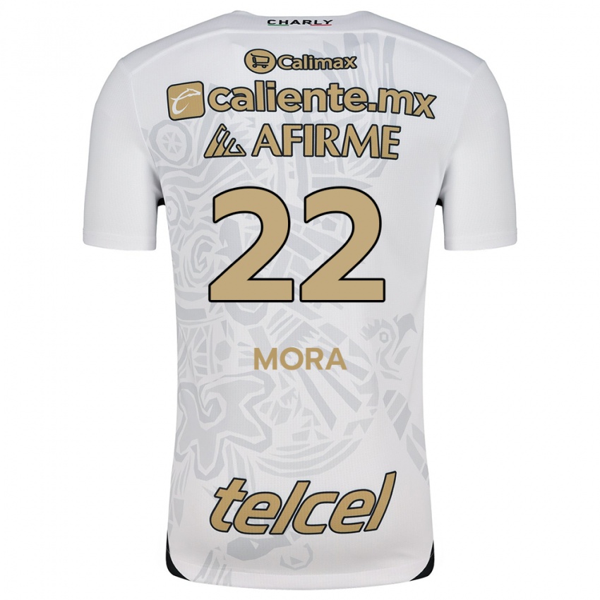 Enfant Maillot Bianca Mora #22 Blanc Noir Tenues Extérieur 2024/25 T-Shirt Belgique