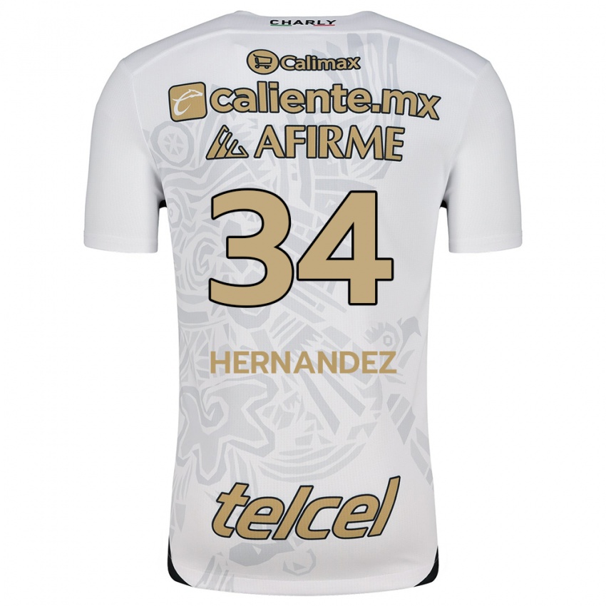 Enfant Maillot Kimberly Hernández #34 Blanc Noir Tenues Extérieur 2024/25 T-Shirt Belgique