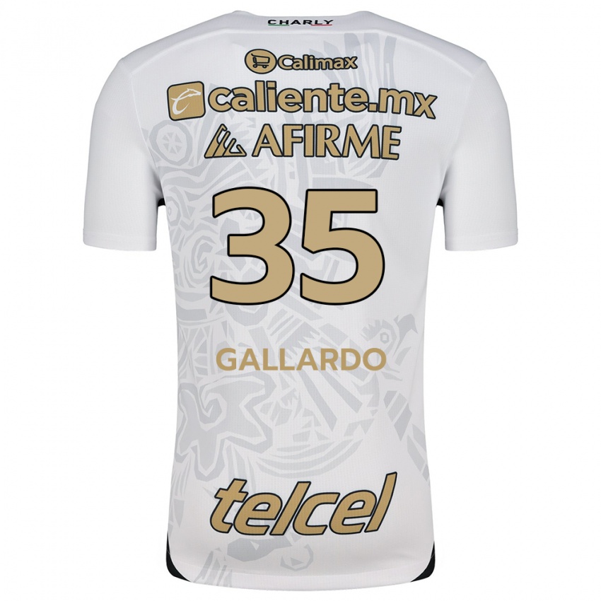 Enfant Maillot Gloriaisabel Gallardo #35 Blanc Noir Tenues Extérieur 2024/25 T-Shirt Belgique