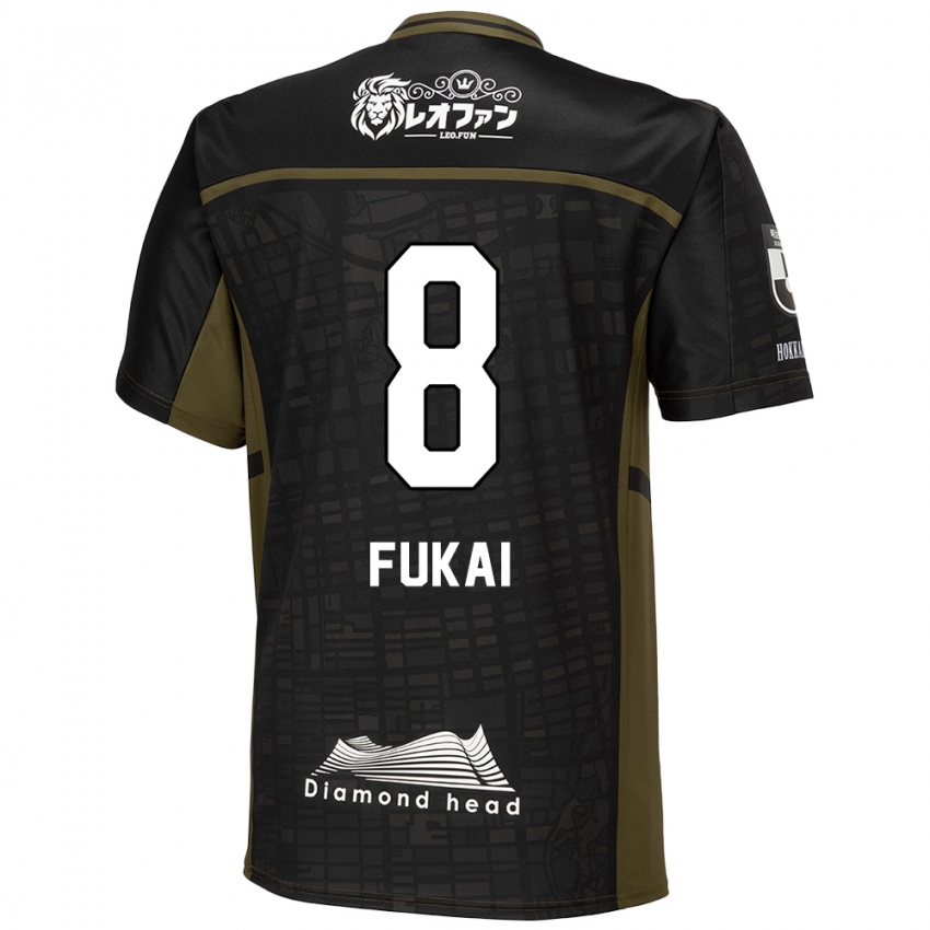 Kinder Kazuki Fukai #8 Schwarz Grün Auswärtstrikot Trikot 2024/25 T-Shirt Belgien