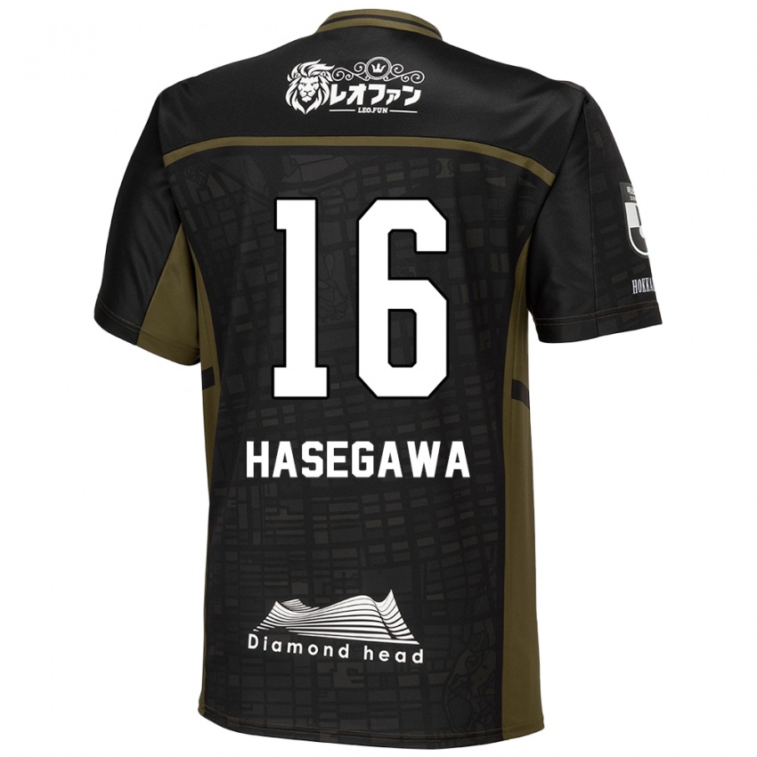 Kinder Tatsuya Hasegawa #16 Schwarz Grün Auswärtstrikot Trikot 2024/25 T-Shirt Belgien