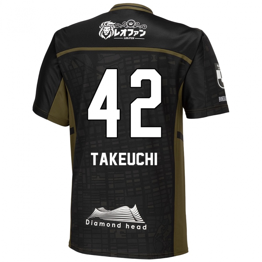 Kinder Ryuma Takeuchi #42 Schwarz Grün Auswärtstrikot Trikot 2024/25 T-Shirt Belgien