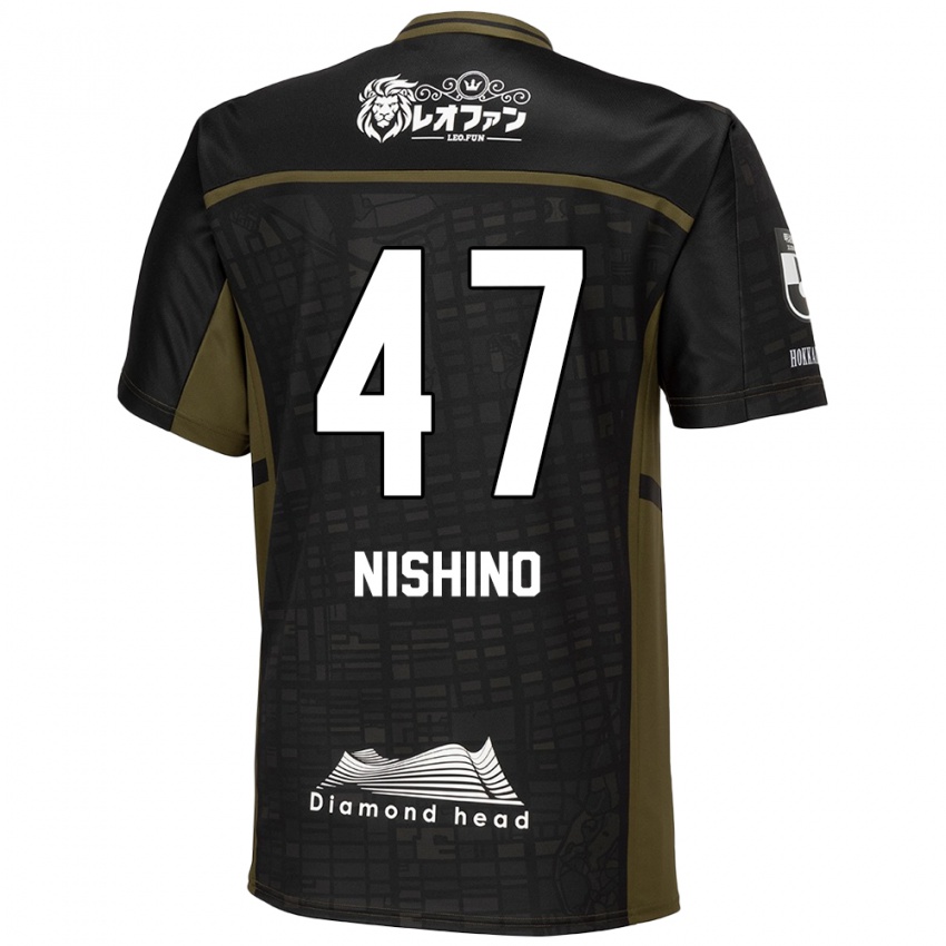 Kinder Shota Nishino #47 Schwarz Grün Auswärtstrikot Trikot 2024/25 T-Shirt Belgien