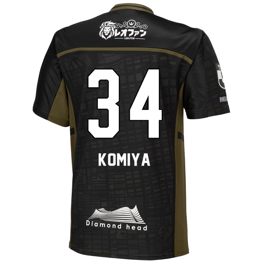 Kinder Masaki Komiya #34 Schwarz Grün Auswärtstrikot Trikot 2024/25 T-Shirt Belgien