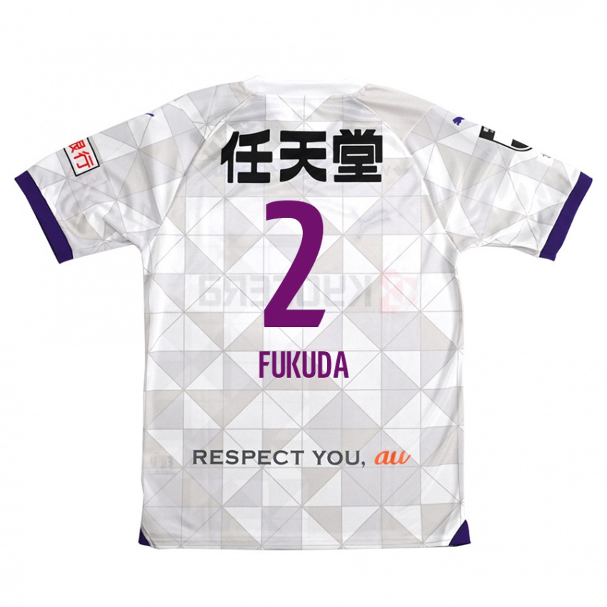 Kinder Shinnosuke Fukuda #2 Weiß Lila Auswärtstrikot Trikot 2024/25 T-Shirt Belgien