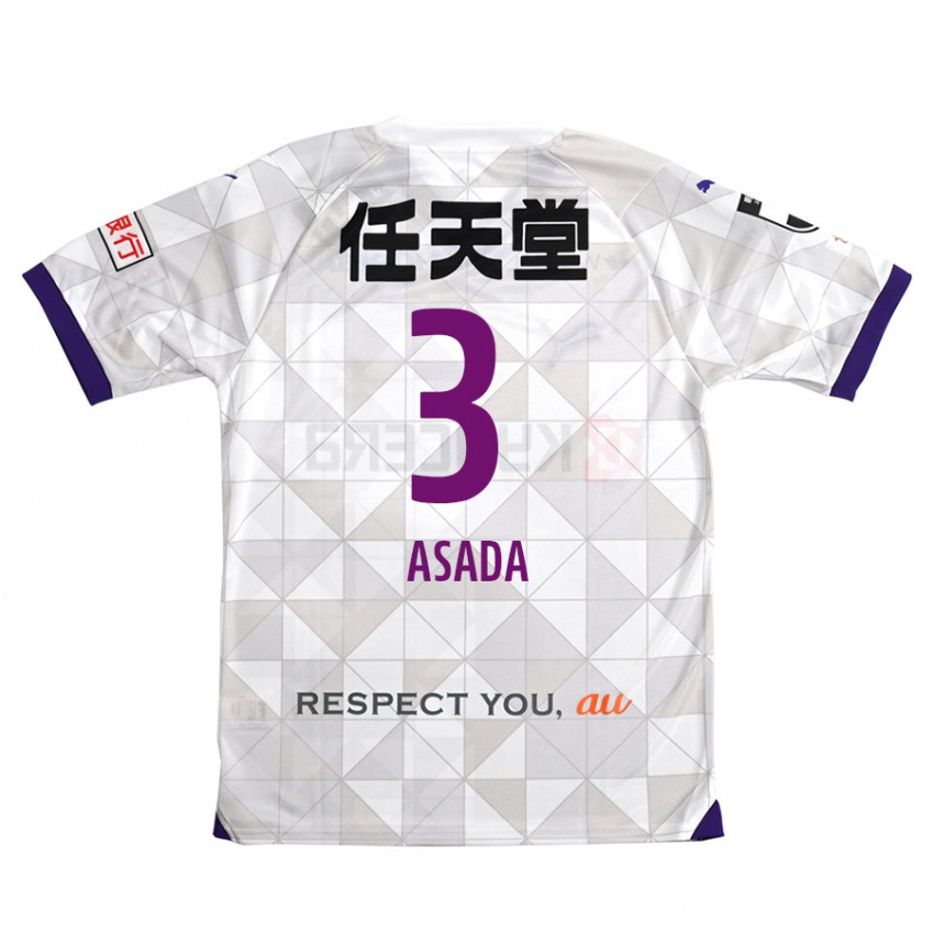 Kinder Shogo Asada #3 Weiß Lila Auswärtstrikot Trikot 2024/25 T-Shirt Belgien