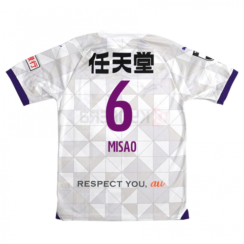 Kinder Yuto Misao #6 Weiß Lila Auswärtstrikot Trikot 2024/25 T-Shirt Belgien