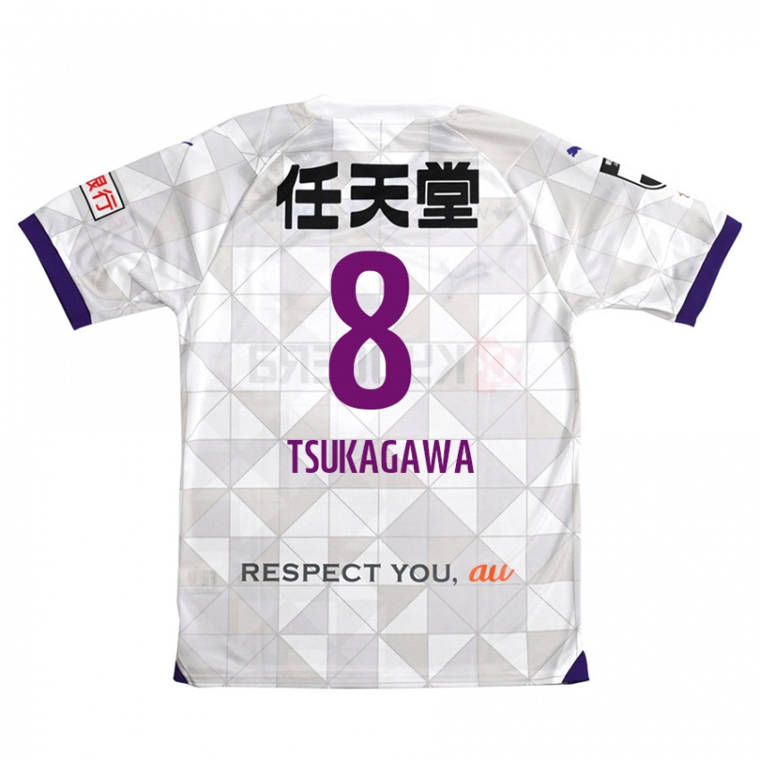 Kinder Koki Tsukagawa #8 Weiß Lila Auswärtstrikot Trikot 2024/25 T-Shirt Belgien