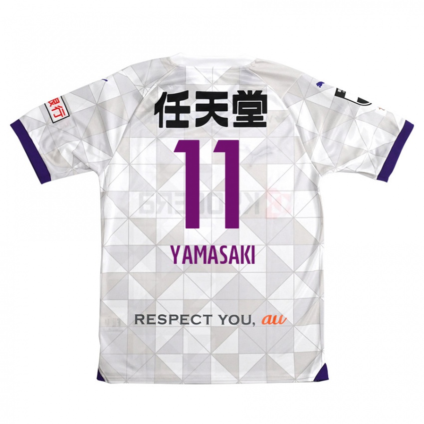 Kinder Ryogo Yamasaki #11 Weiß Lila Auswärtstrikot Trikot 2024/25 T-Shirt Belgien