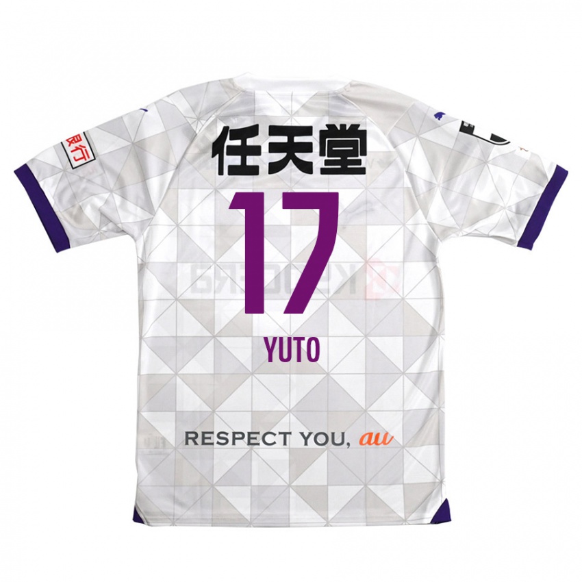 Kinder Yuto Anzai #17 Weiß Lila Auswärtstrikot Trikot 2024/25 T-Shirt Belgien