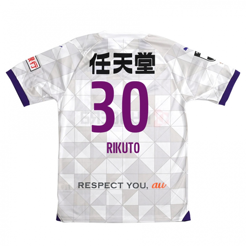 Kinder Rikuto Iida #30 Weiß Lila Auswärtstrikot Trikot 2024/25 T-Shirt Belgien