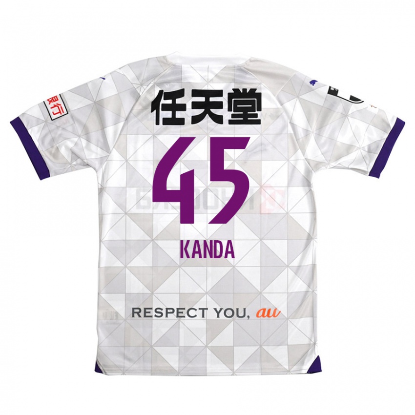 Kinder Kotaro Kanda #45 Weiß Lila Auswärtstrikot Trikot 2024/25 T-Shirt Belgien