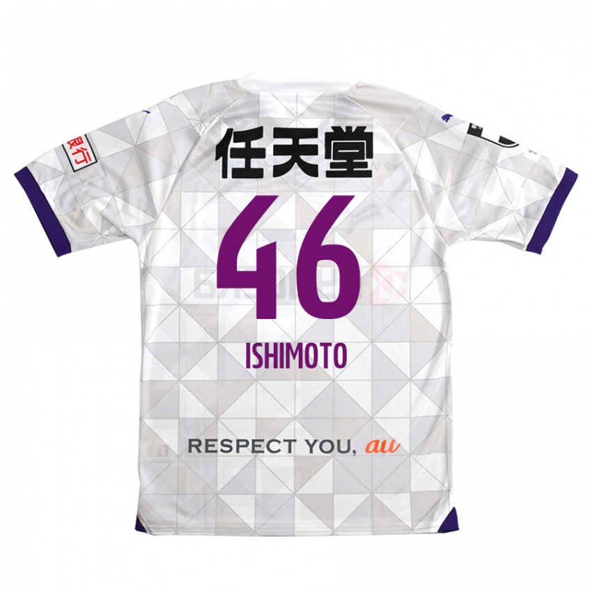 Kinder Taiga Ishimoto #46 Weiß Lila Auswärtstrikot Trikot 2024/25 T-Shirt Belgien