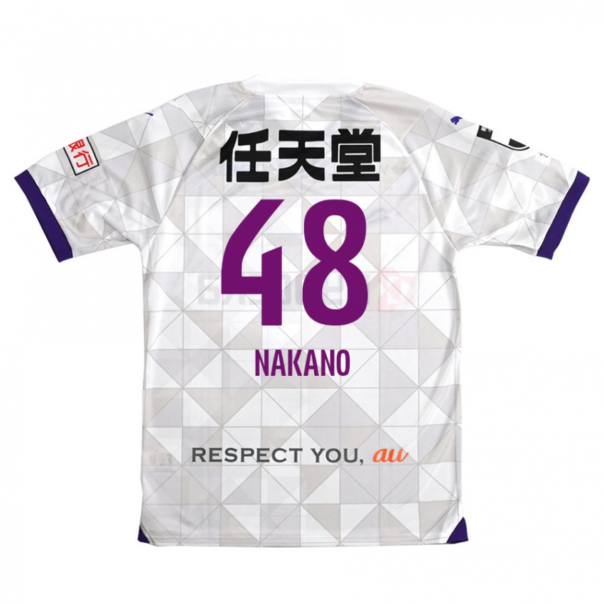 Kinder Ryuma Nakano #48 Weiß Lila Auswärtstrikot Trikot 2024/25 T-Shirt Belgien