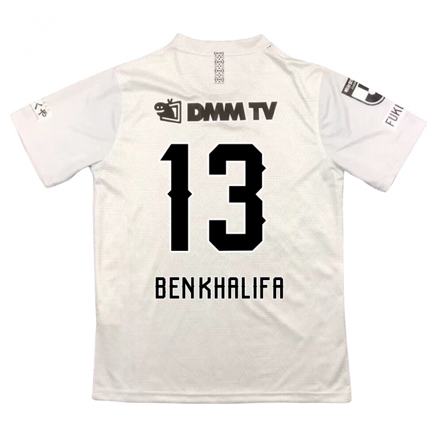 Kinder Nassim Ben Khalifa #13 Grauschwarz Auswärtstrikot Trikot 2024/25 T-Shirt Belgien