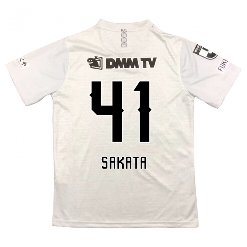 Kinder Daiki Sakata #41 Grauschwarz Auswärtstrikot Trikot 2024/25 T-Shirt Belgien