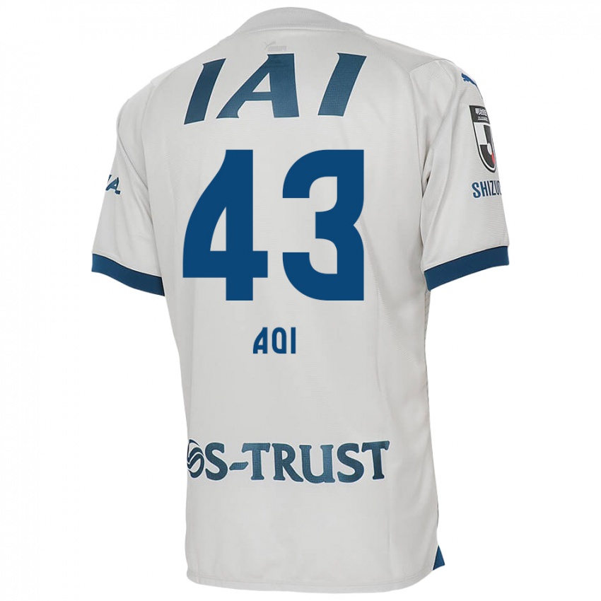 Kinder Aoi Ando #43 Weiß Blau Auswärtstrikot Trikot 2024/25 T-Shirt Belgien