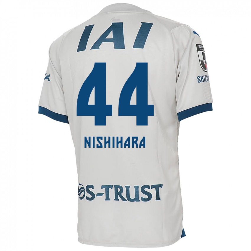 Kinder Motoki Nishihara #44 Weiß Blau Auswärtstrikot Trikot 2024/25 T-Shirt Belgien