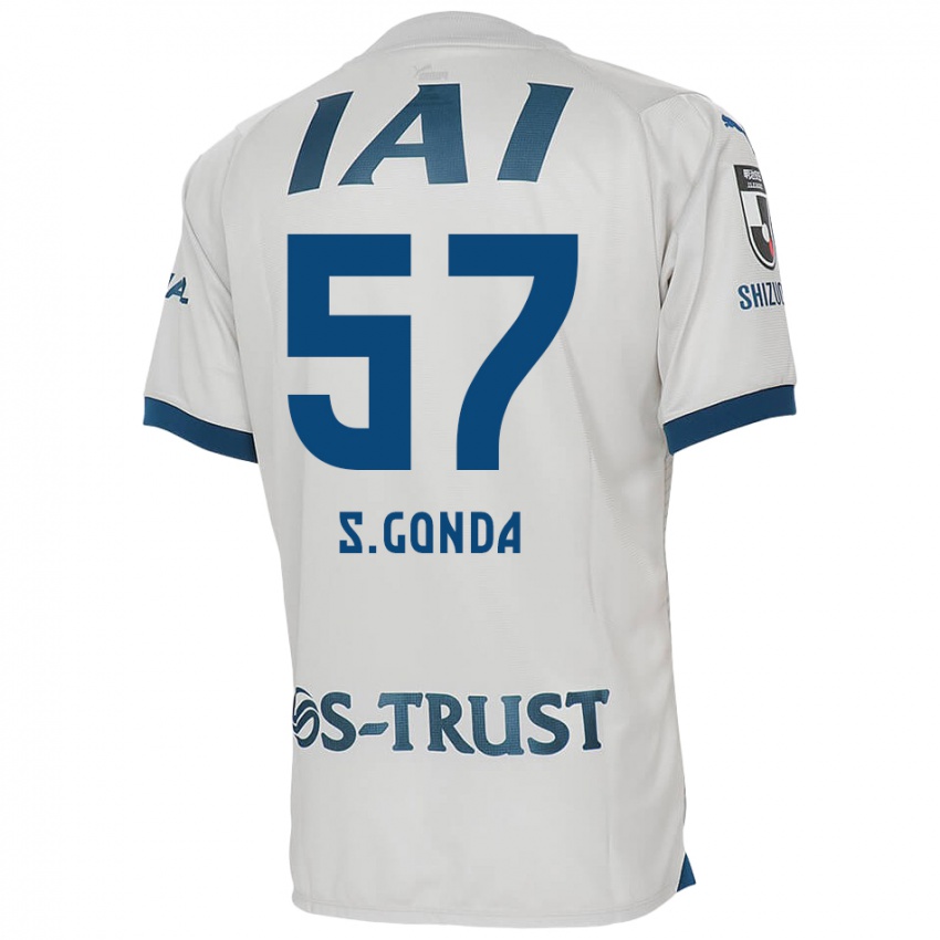 Kinder Shuichi Gonda #57 Weiß Blau Auswärtstrikot Trikot 2024/25 T-Shirt Belgien