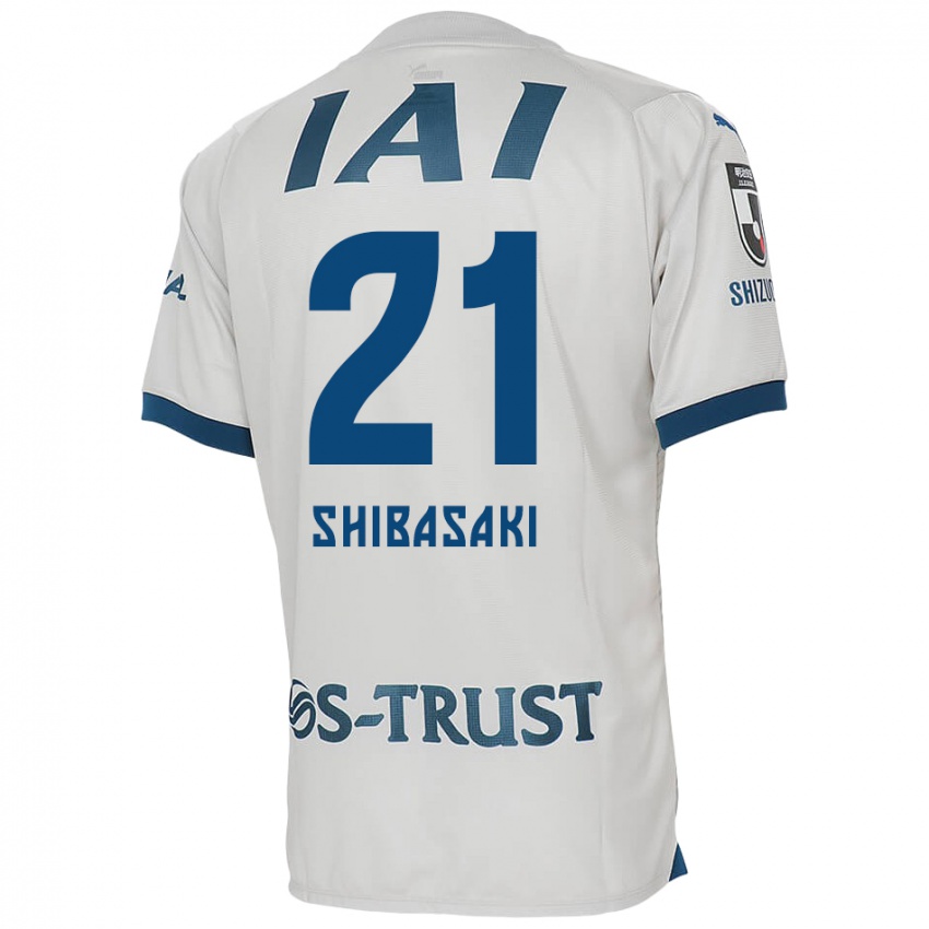 Kinder Kaito Shibasaki #21 Weiß Blau Auswärtstrikot Trikot 2024/25 T-Shirt Belgien