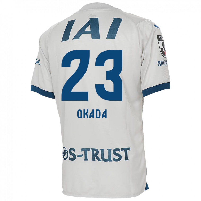 Kinder Shu Okada #23 Weiß Blau Auswärtstrikot Trikot 2024/25 T-Shirt Belgien