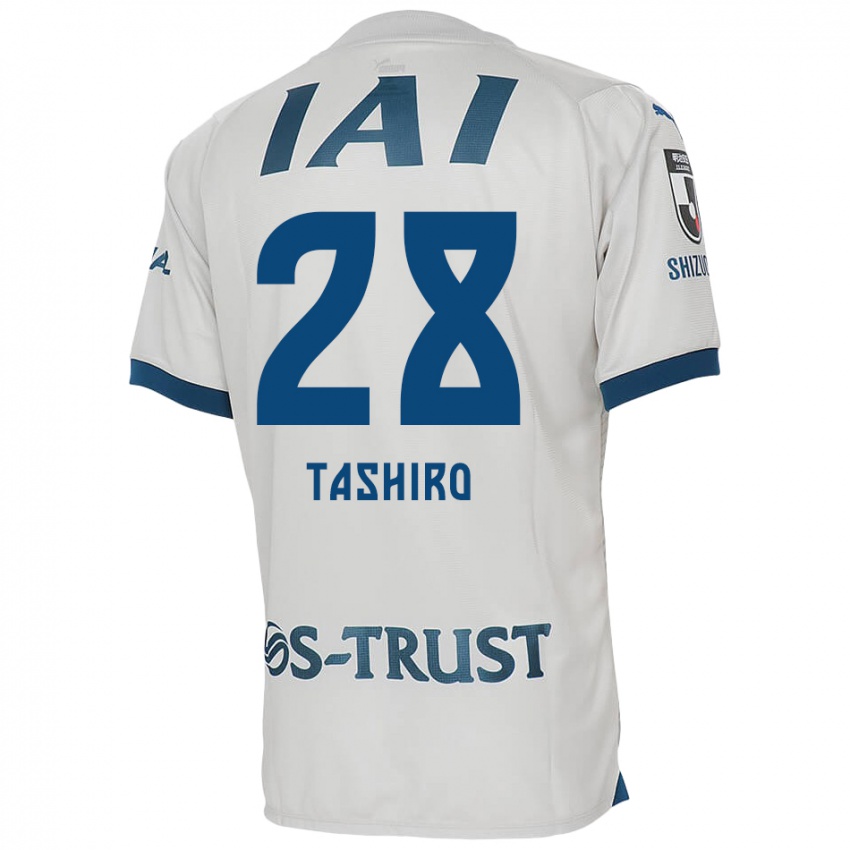 Kinder Hiroto Tashiro #28 Weiß Blau Auswärtstrikot Trikot 2024/25 T-Shirt Belgien