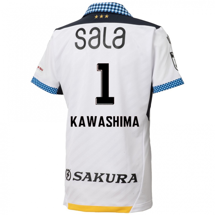 Kinder Eiji Kawashima #1 Weiß Schwarz Auswärtstrikot Trikot 2024/25 T-Shirt Belgien