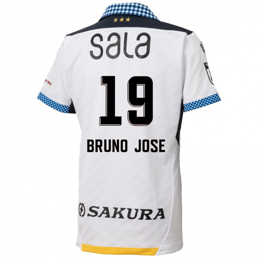 Kinderen Bruno José #19 Wit Zwart Uitshirt Uittenue 2024/25 T-Shirt België