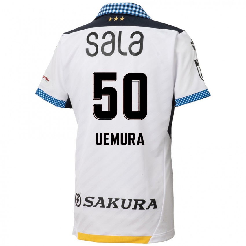 Kinder Hiroto Uemura #50 Weiß Schwarz Auswärtstrikot Trikot 2024/25 T-Shirt Belgien