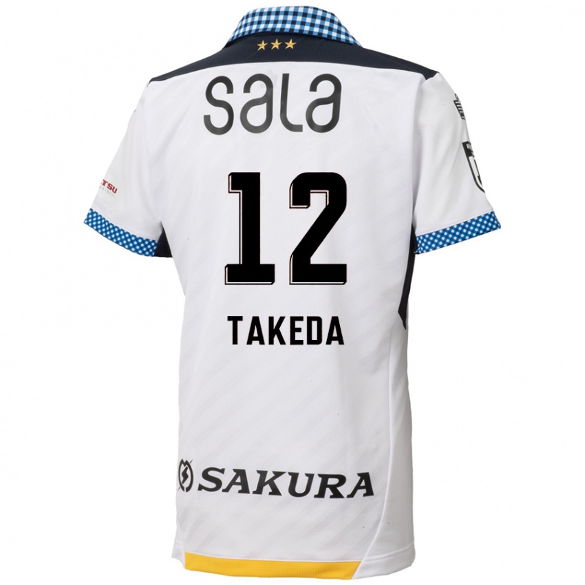 Kinderen Yusei Takeda #12 Wit Zwart Uitshirt Uittenue 2024/25 T-Shirt België